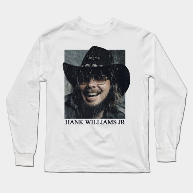 Retro vintage Hank Williams Jr Long Sleeve T-Shirt by DudiDama.co